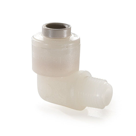 Kynar PVDF Male Elbow - 1/4 x 1/8 NPTF