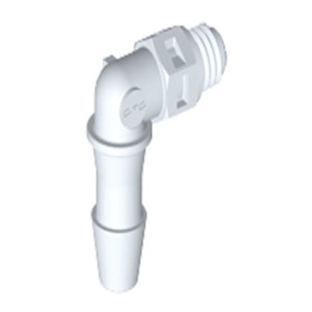 ME530 Elbow Fitting White Nylon Tapered 10-32 X 5/32 HB