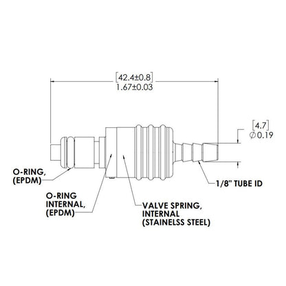 LinkTech 20PPV Inline Plug, Valved, 1/8" HB Almond Color