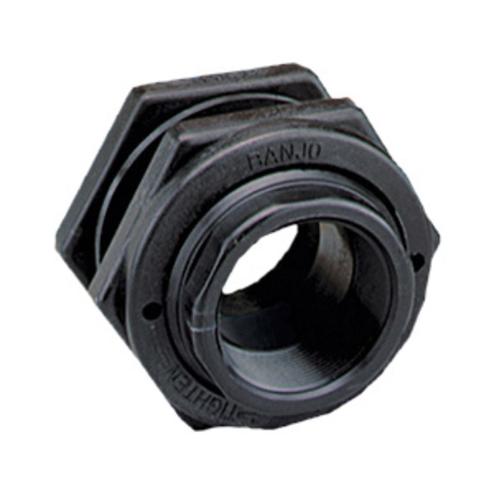 Banjo 1.25" Polypropylene Bulkhead Tank Fitting with EPDM Gaskets