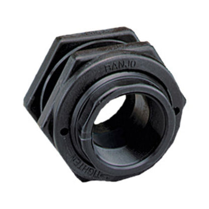 Banjo 1.25" Polypropylene Bulkhead Tank Fitting with EPDM Gaskets
