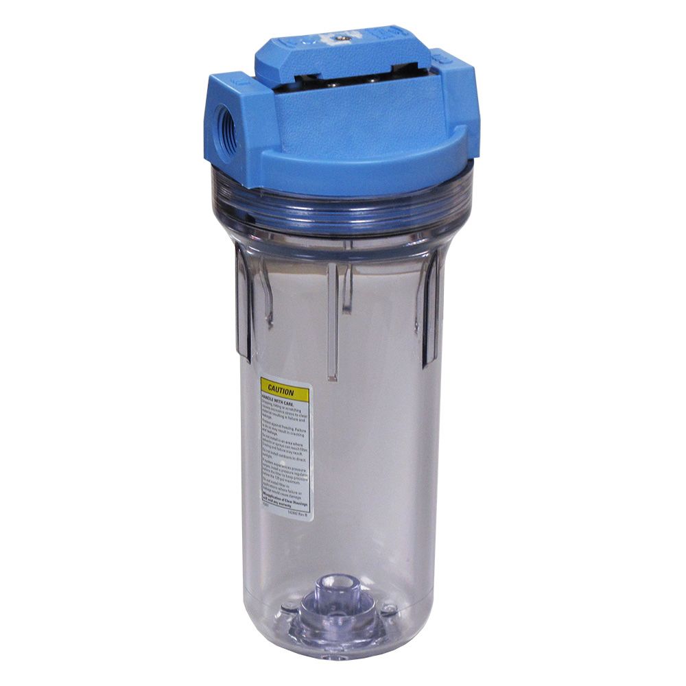 Pentek 150437 10" Standard Filter Housing Blue/Clear VIH w/ PR - 3/4" FPT