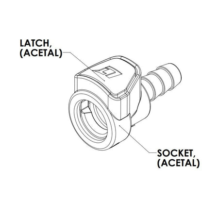 LinkTech 50AC In-Line Socket, NV, 1/4" HB