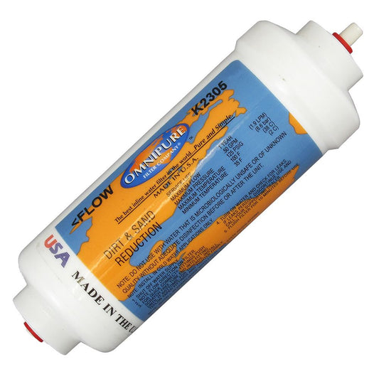 Omnipure Inline K2305-KK 5 mic Sediment Prefilter - 6" x 2" Filter - 3/8" Quick Connect