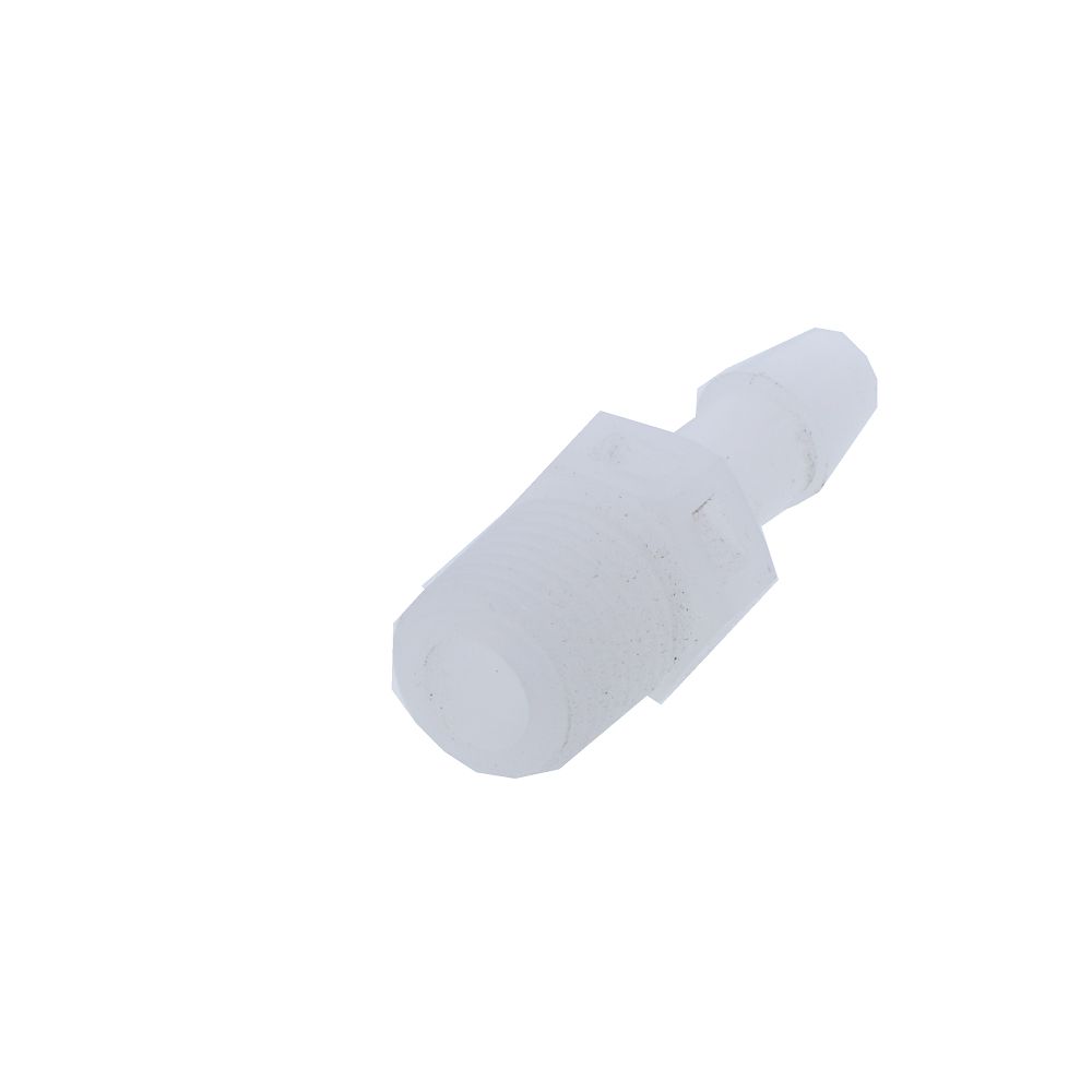 FitQuik PVDF [Kynar] Thread to Tube Straight Fitting - 1/8 NPT to 3/16 ID Barb