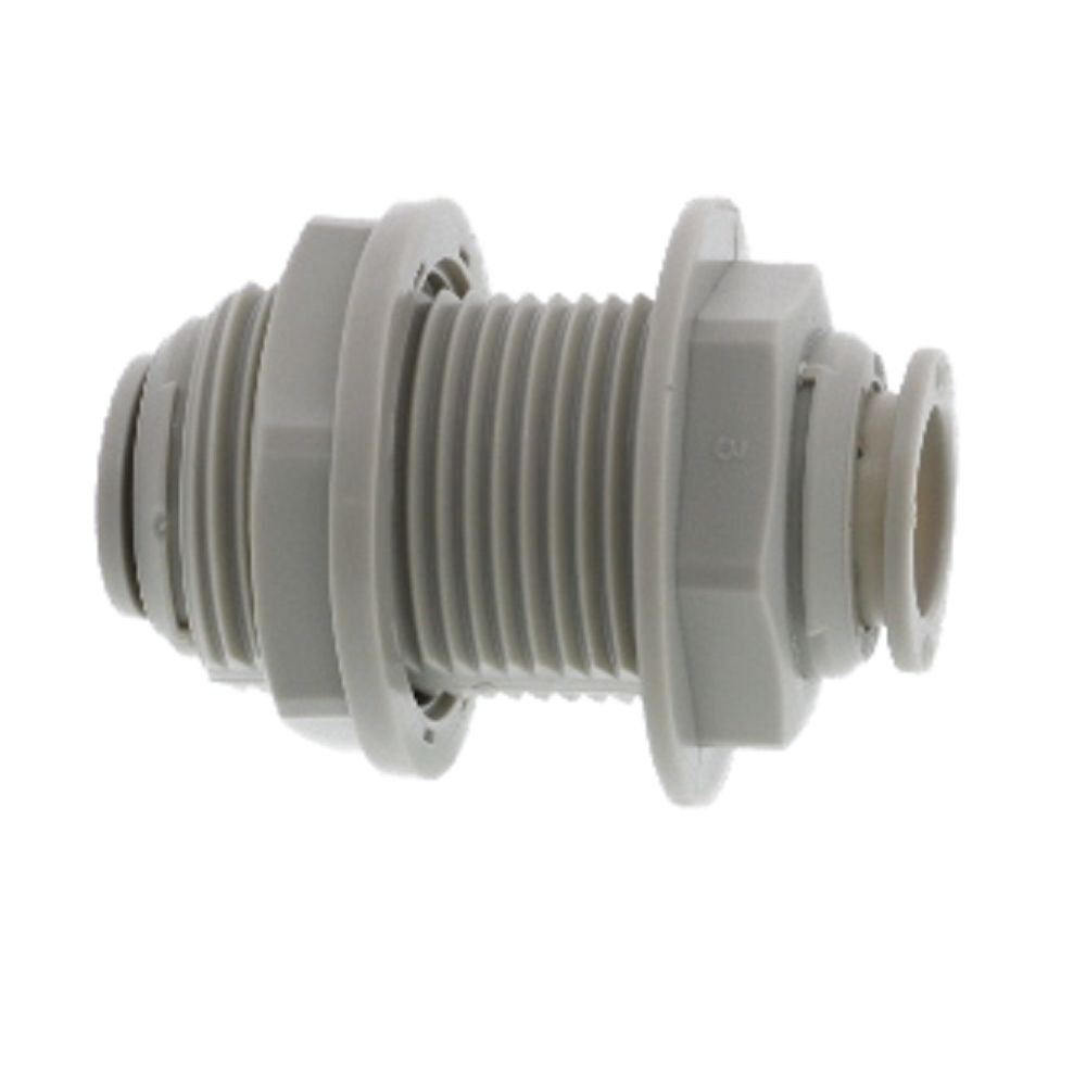 White DMfit Bulkhead Union - 1/2 x 1/2