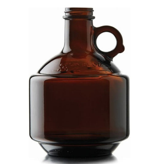 Amber 32oz Glass Beer Growler Round Loop Handle  38/400 finish Without Cap