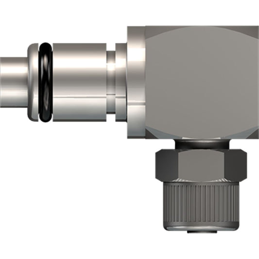 LinkTech 40CB Series Elbow Male, Valved, 1/4" PTF, Chrome Brass