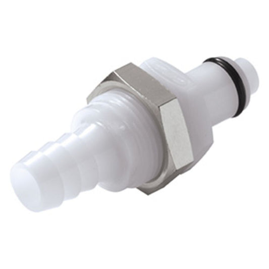 PLCD42006 Valved Panel Mount Hose Barb Coupling Insert 3/8 ID Barb