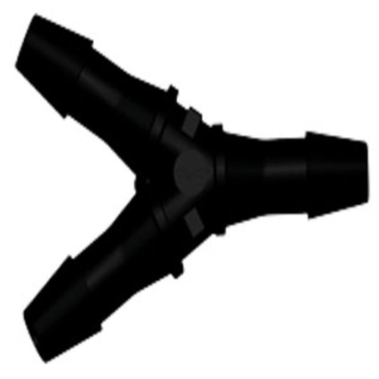 HY831 Y Fitting Black Nylon 1/4 HB X 1/4 HB X 1/4 HB