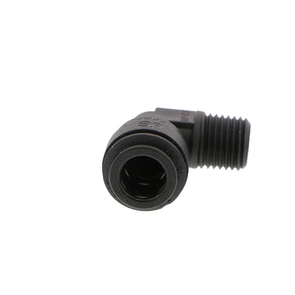 John Guest Fixed Elbow NPTF Black Polypropylene - 3/8 x 1/4 NPTF
