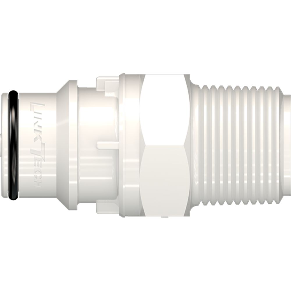 LinkTech 60PS Series Male Thread Male, Non-valved, 1/2" MNPT, Polysulfone, EPDM