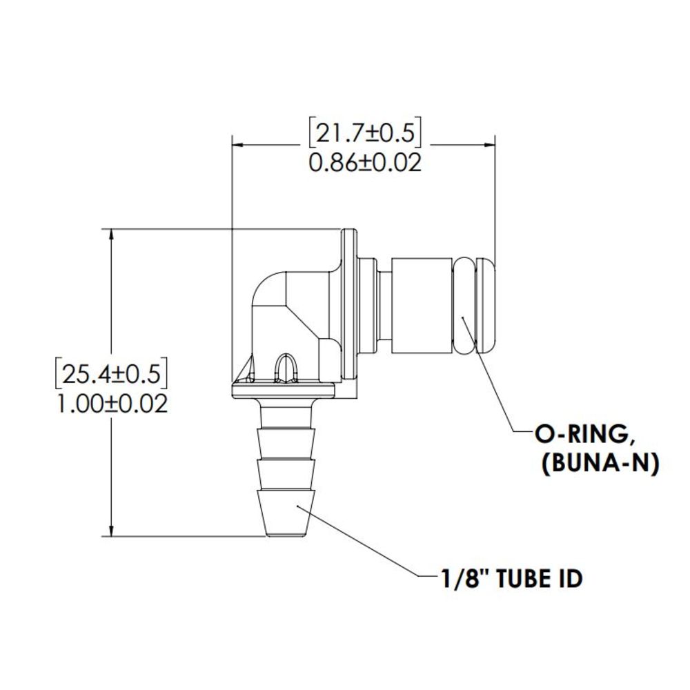 LinkTech 20AC Elbow Plug, NV, 1/8" HB [25/BAG]