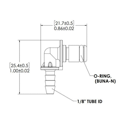 LinkTech 20AC Elbow Plug, NV, 1/8" HB [25/BAG]