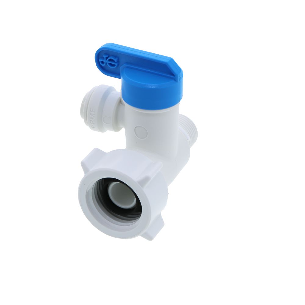 John Guest Plastic Angle Stop Adapter Valve Lead-Free - 3/8 x 1/2 x 1/4