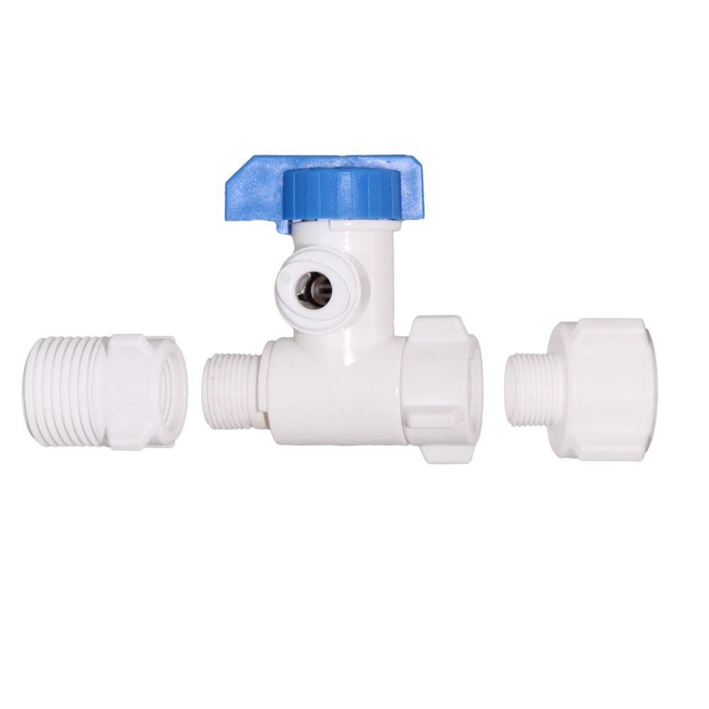 Angle Stop Adapter 3/8" Compression x 1/4" QC Valve - 1/2" NPS Adapter