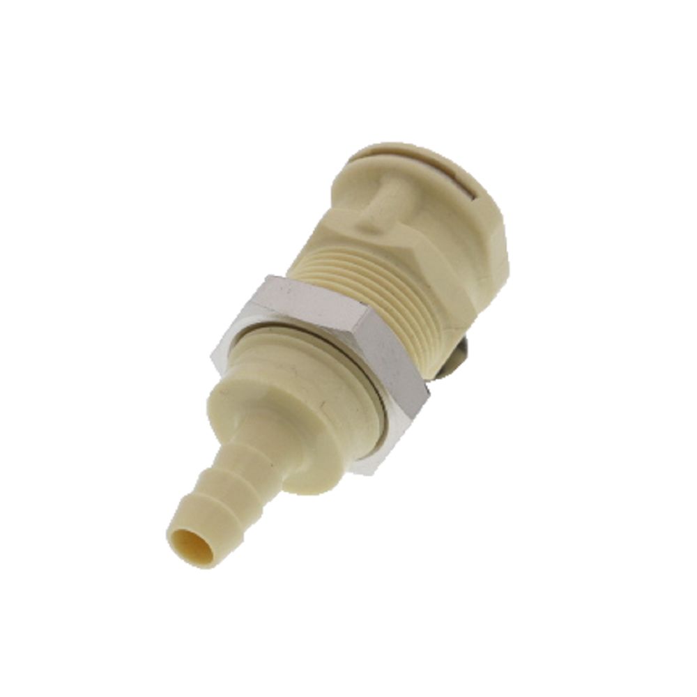 PLC1600412 Panel Mount Hose Barb Coupling Body 1/4 ID Barb