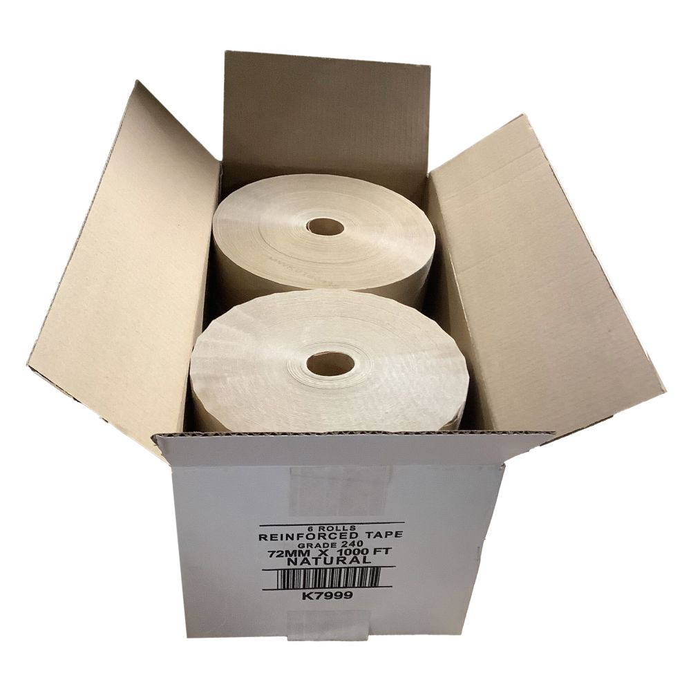 Reinforced Kraft Tape Grade 240, 2.83" [72mm] x 1000ft, Natural