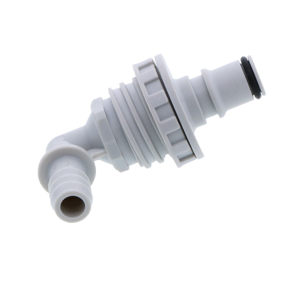 NS4D43006 Valved Panel Mount Elbow Hose Barb Coupling Insert 3/8 ID Barb