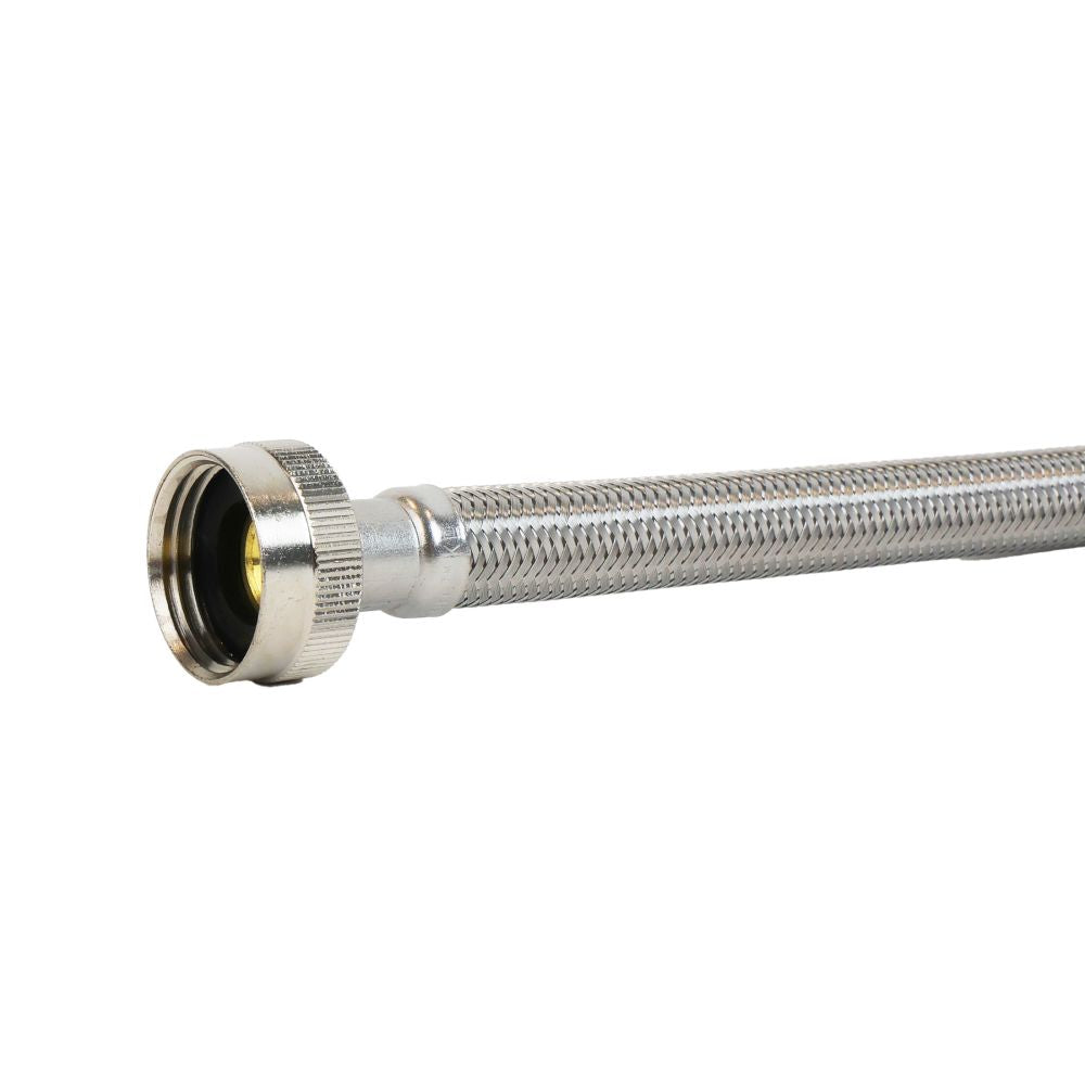 Braided 304 SS Wash Machine Hose ¾ FHT x ¾ FHT 90° End 30" Length
