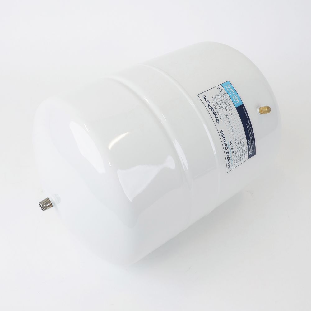 NeoPure Tank RO Storage 3.2 Gal, 9.5" dia x 13.8" h,  1/4" MNPT White
