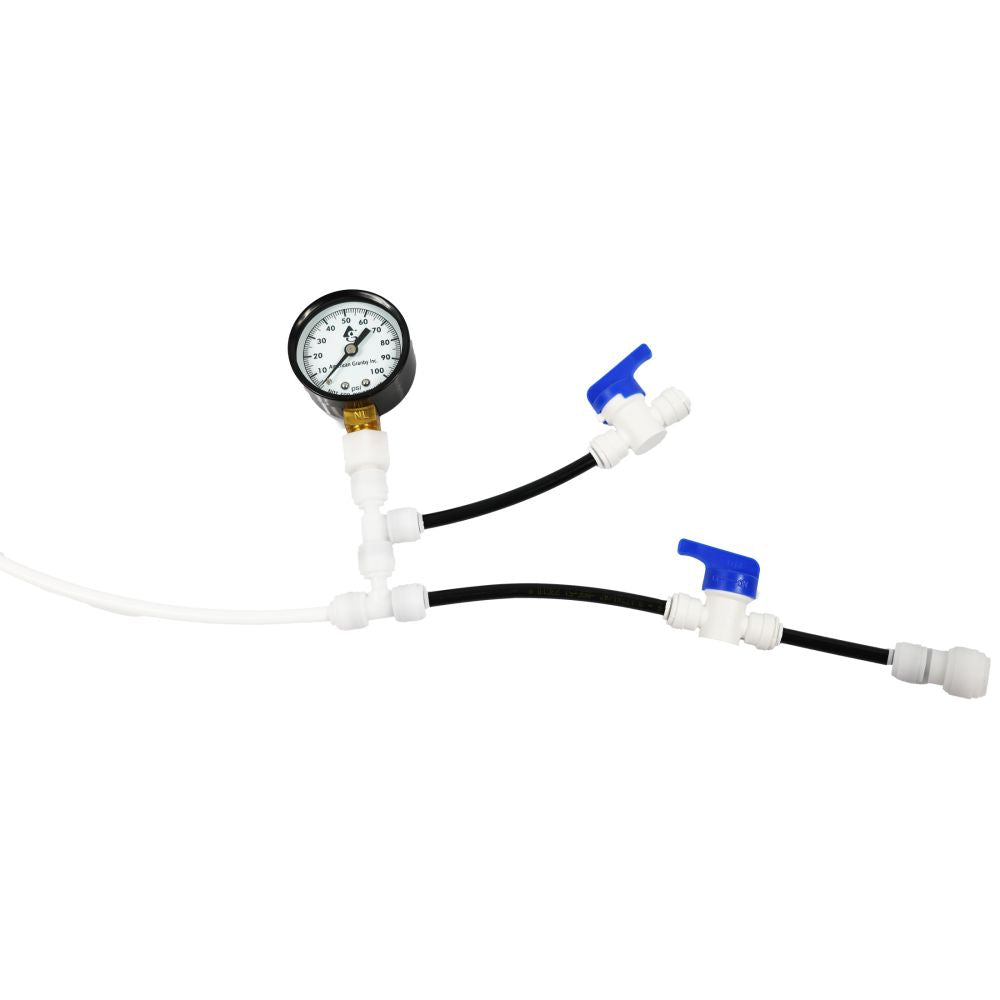RO System Sanitizing Service Kit with Pressure Gauge - 1/4" inlet & 3/8" outlet