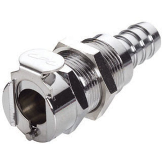LCD16005 Valved Panel Mount Hose Barb Coupling Body 5/16 ID Barb