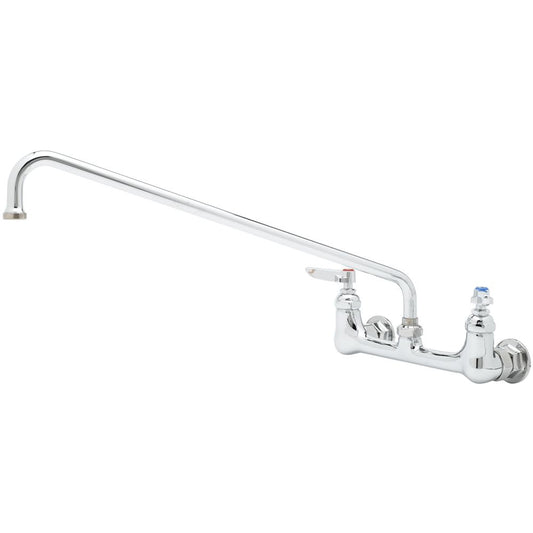 T&S Brass B-0230 Wall Mount Swivel Base Mixing Faucet, 8" Centers, 1/2 IPS Flanged Female, 18" Swing Nozzle [065X]