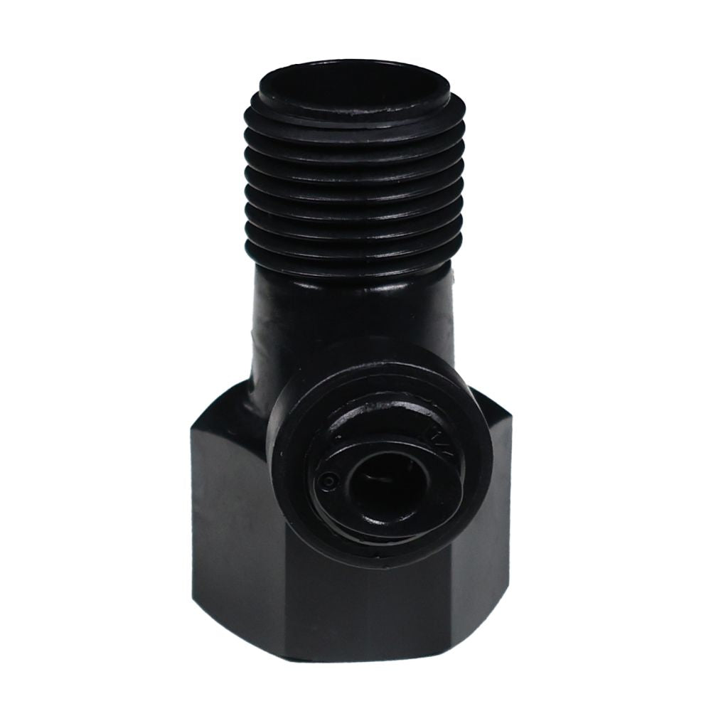 NeoFit BLACK - Feed Water Connector Acetal 1/4 x 1/2 qc x 1/3