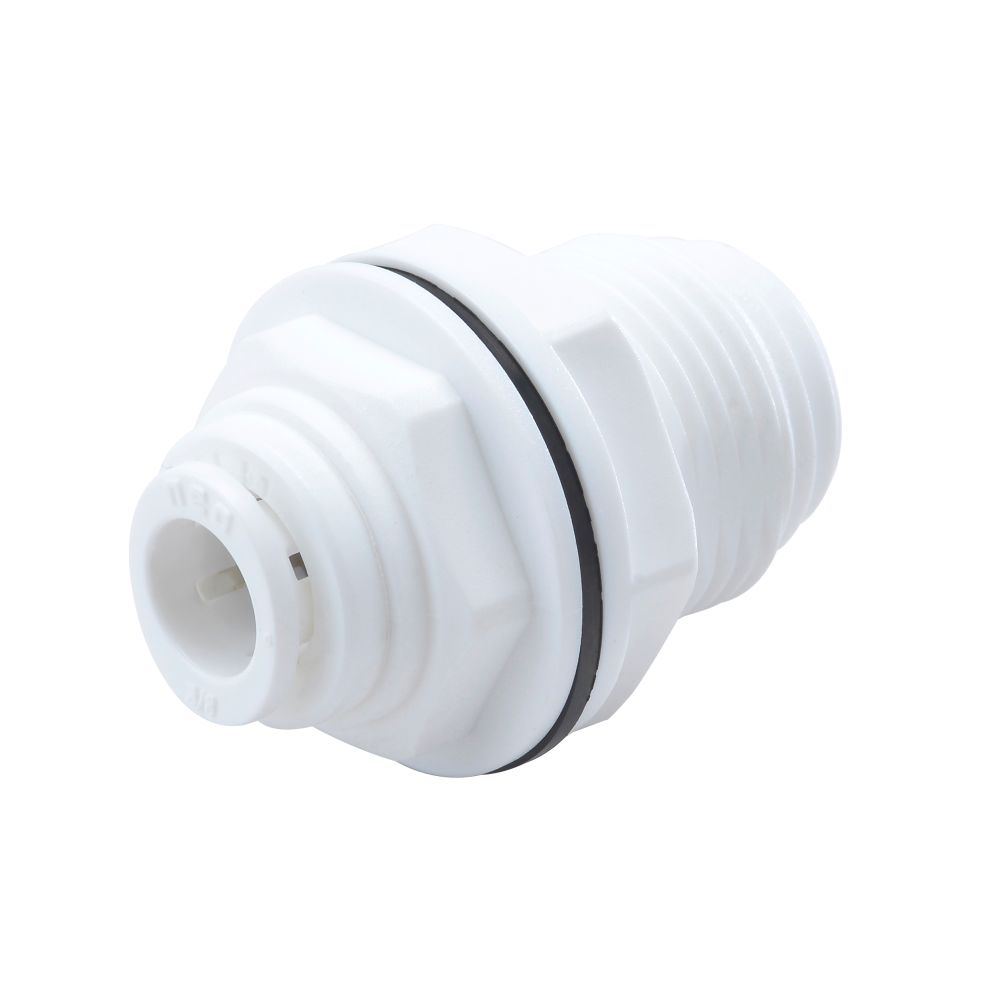 NeoFit - Acetal White Bulkhead Connector 6mm tube x 1/4" tube