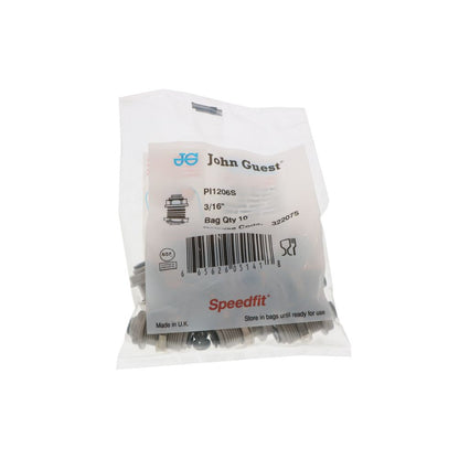 John Guest Bulkhead Union - 3/16 x 3/16