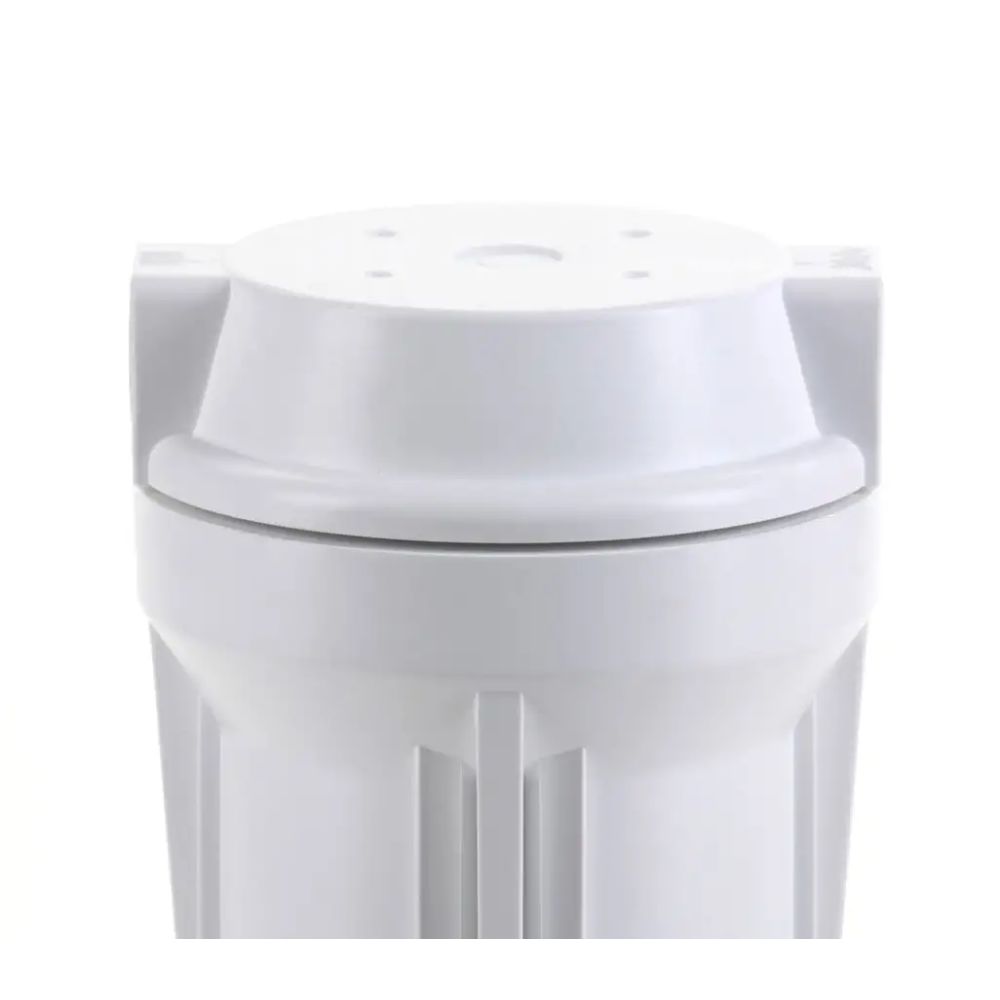 Hydronix 10" White Housing w/ White Flat Cap, RO & Filtration Systems 3/8" Ports