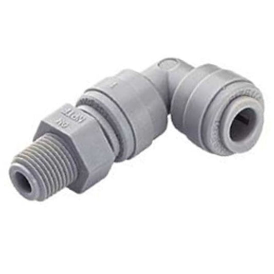DMfit Male BSPT Swivel Elbow - 3/8" Push-in x 3/8" BSPT