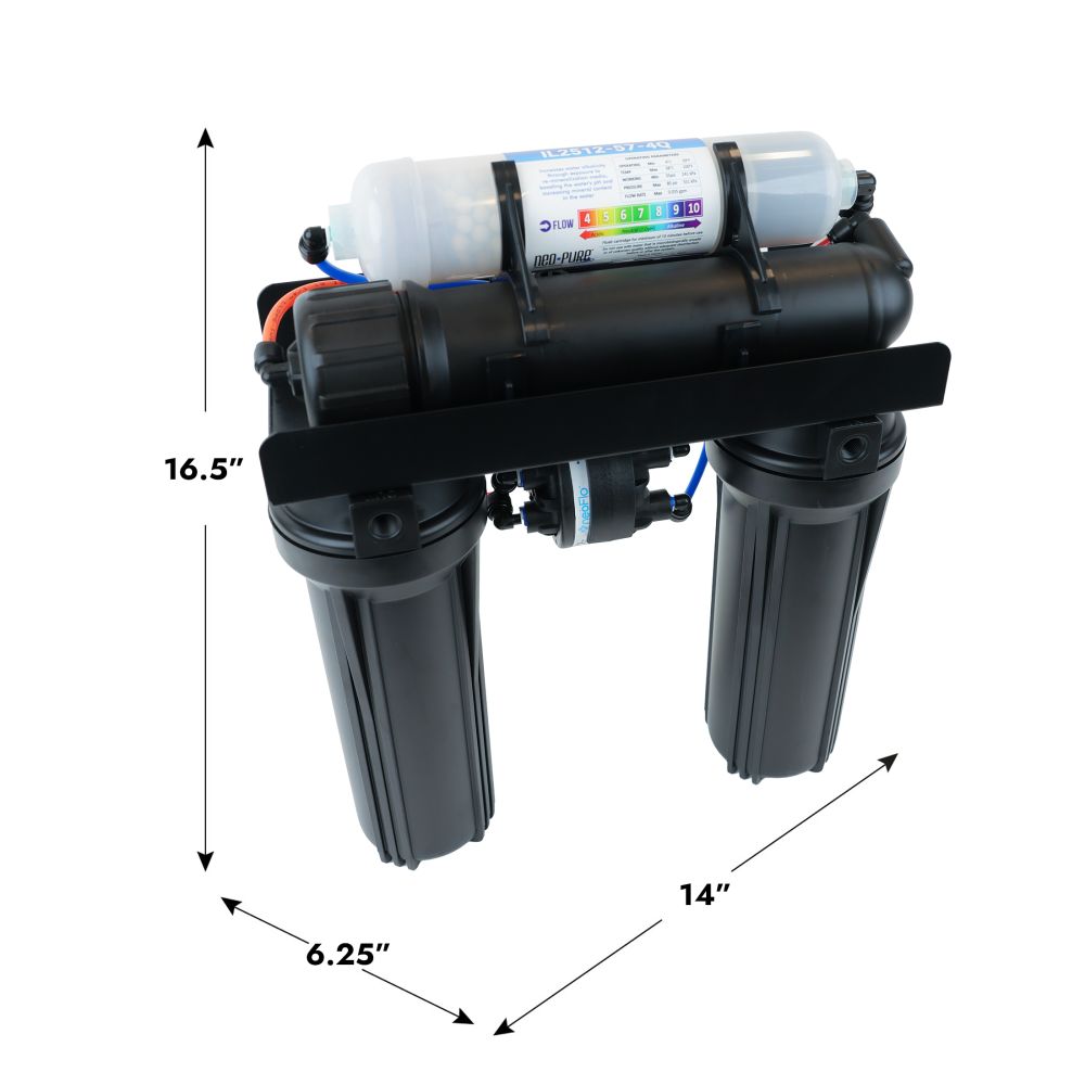 neoPure 4 Stage 75gpd RO System w/ .5µ CTOX, Perm Pump, Tank, Sani Kit, AG Faucet CH