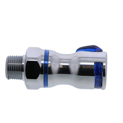 LQ6D10006BLU Valved Pipe Thread Liquid Cooling Coupling Body 3/8 NPT Cool Blue