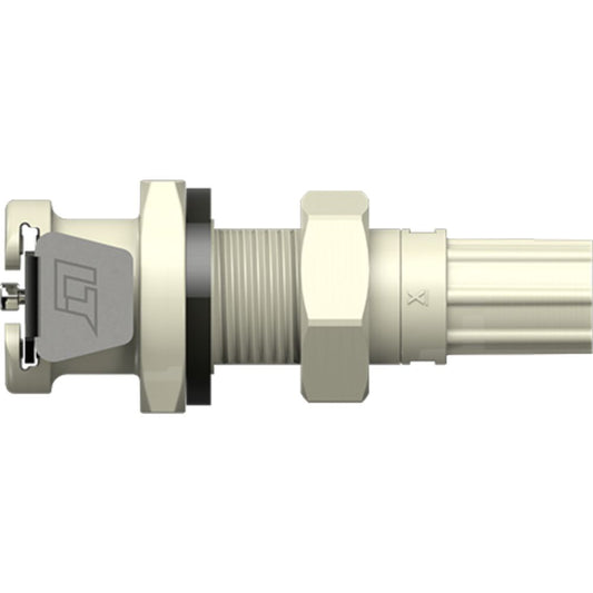 LinkTech 20PP Series Panel Mt, Gasket Seal Socket Female, Valved, 1/4-28 Flat Bottom Port, Polypropy