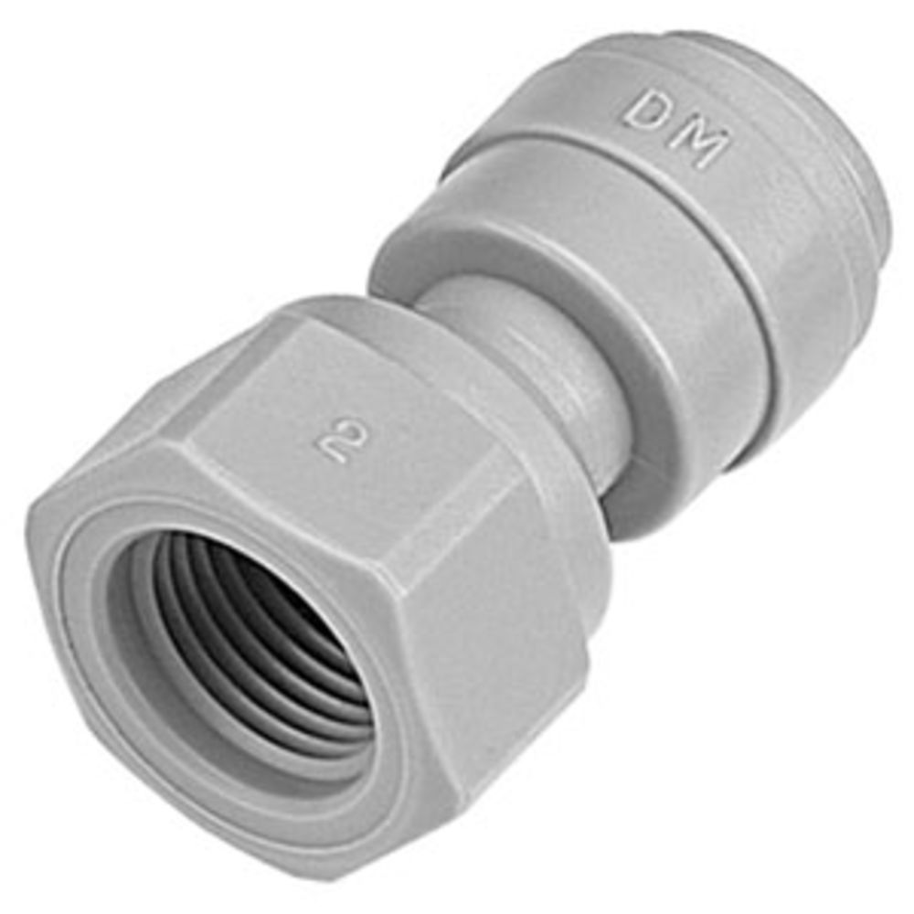 DMfit Female Flare Adapter - 1/4 Push-in x 7/16"-20UNF- V Type