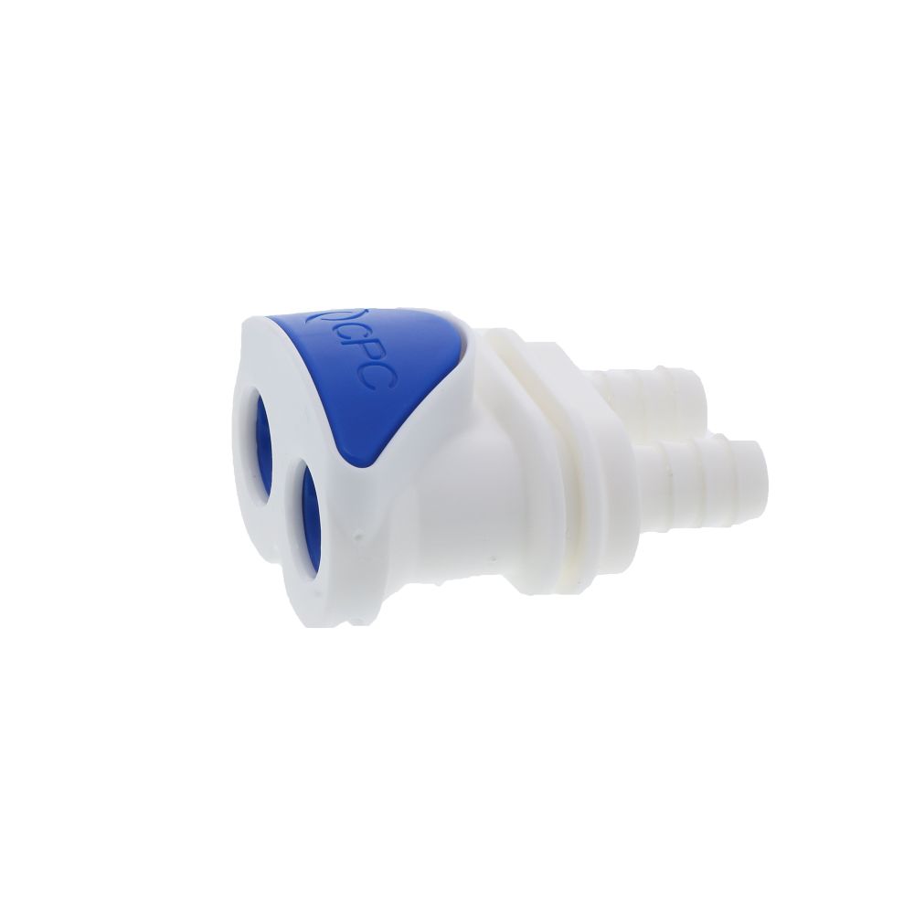 DPCD17006 Valved In-Line Hose Barb Panel Mount Coupling Body 3/8 ID Barb