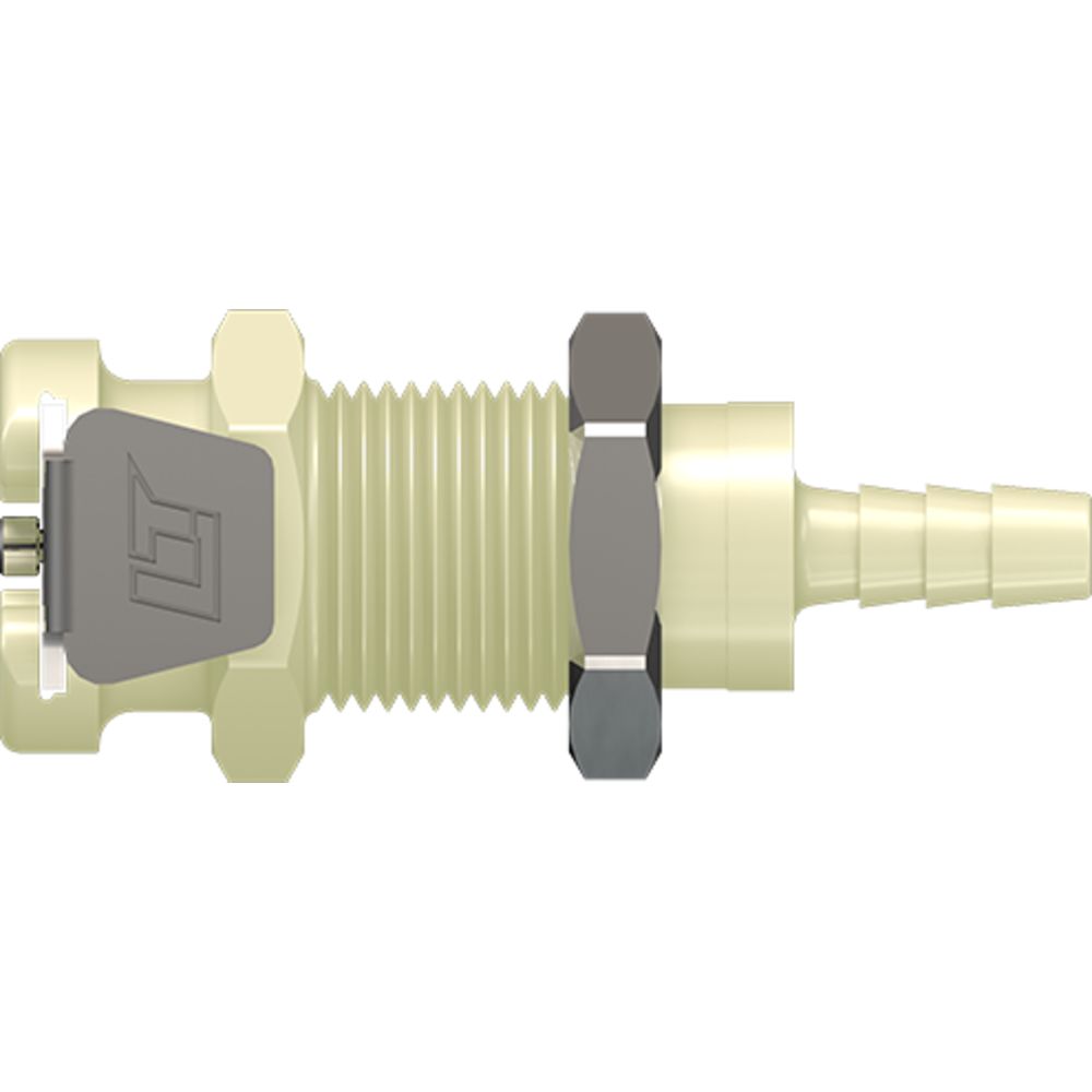 LinkTech 20PP Series Panel Mt. Female, Non-valved, 1/8" HB, Molded Almond Color, Polypropylene