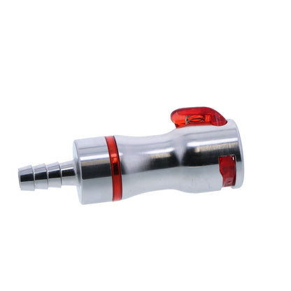 LQ4D17004RED Valved In-Line Liquid Cooling Coupling Body 1/4 ID Barb Warm Red