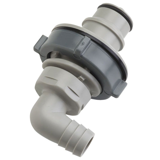 HFCD43812 Valved Elbow Panel Mount Hose Barb Coupling Insert 1/2 ID Barb