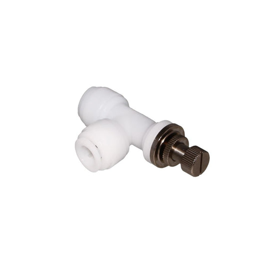 NeoFit - Acetal Natural White Flow Control Elbow Union 3/8" tube