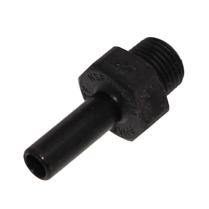 John Guest Stem Adapter Black Polypropylene  - 1/4 x 1/4 NPTF