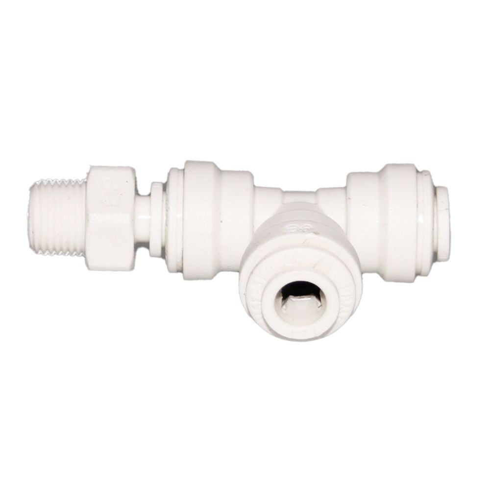 John Guest Polypropylene Swivel Male Run Tee - 3/8 x 1/4 NPTF