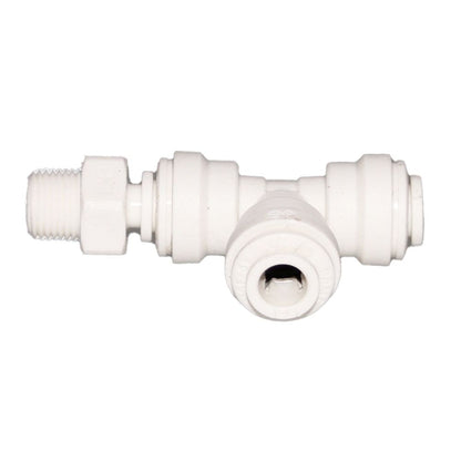 John Guest Polypropylene Swivel Male Run Tee - 3/8 x 1/4 NPTF