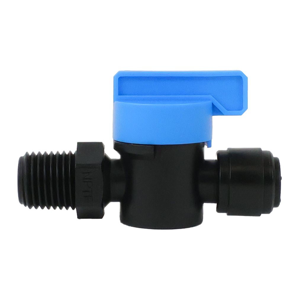 NeoFit - Acetal Black Shut-Off Valve Male 3/8" OD x 3/8" NPTF