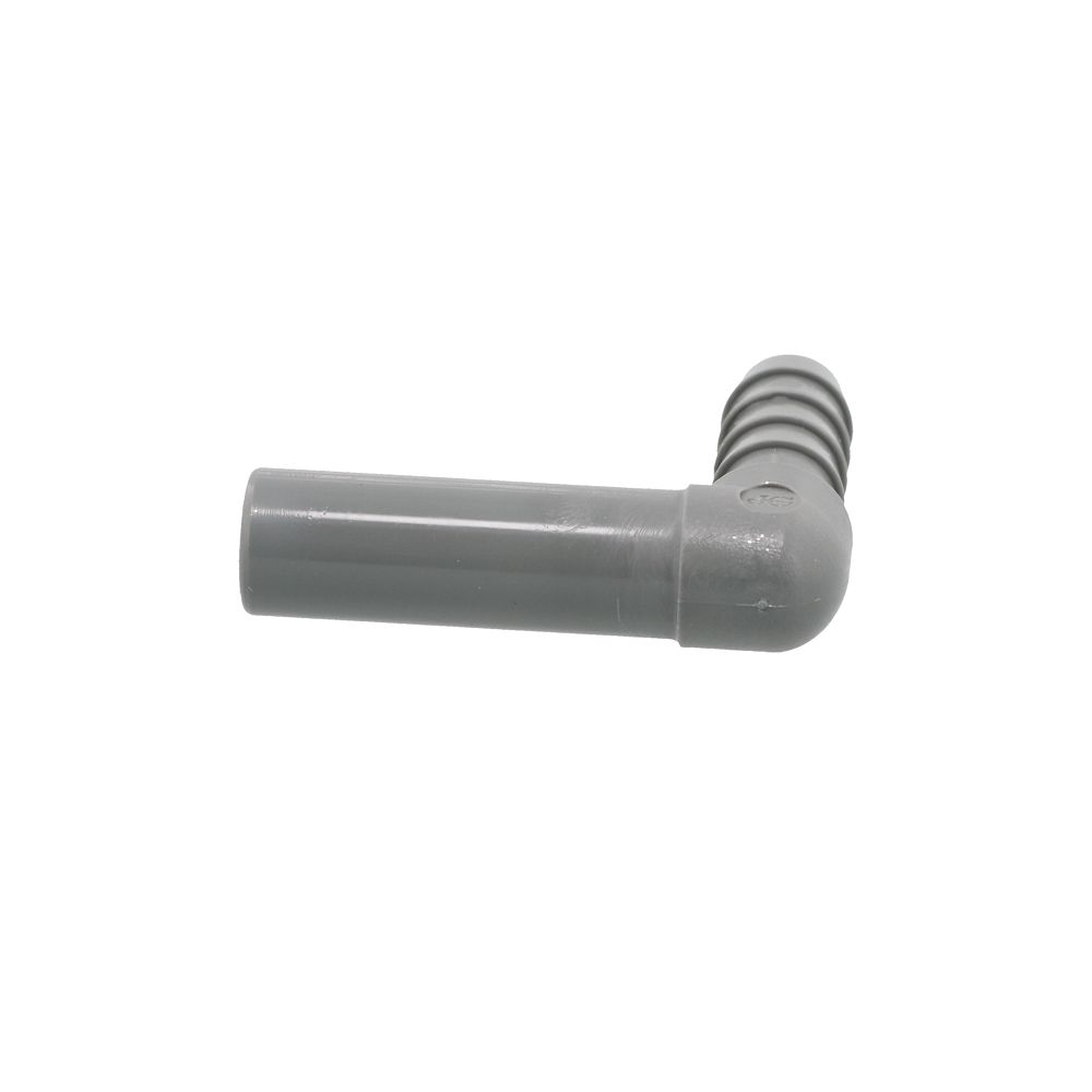 John Guest Stem Elbow Barb Connector  - 3/8 OD Stem x 5/16 ID Barb