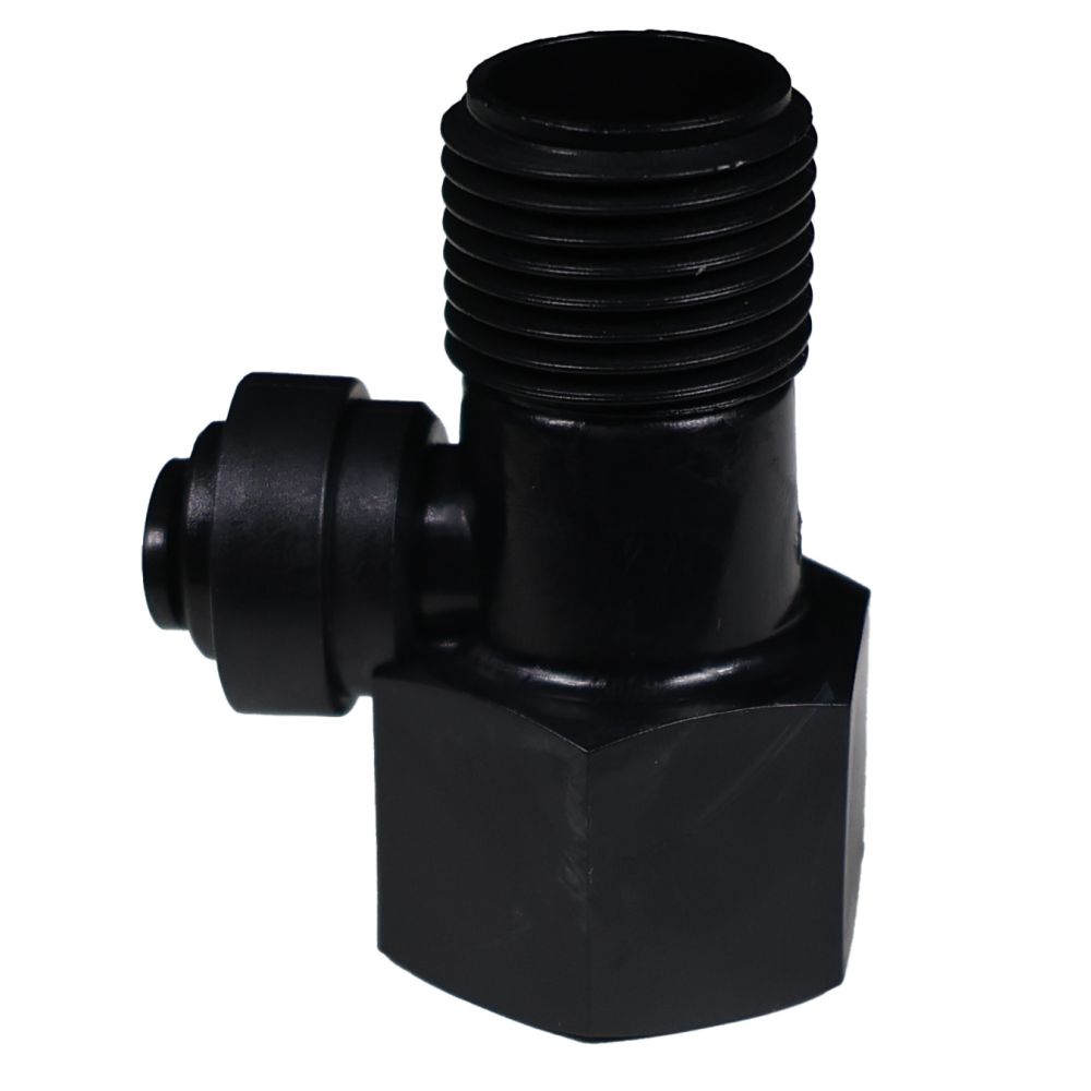 NeoFit BLACK - Feed Water Connector Acetal 1/4 x 1/2 qc x 1/3