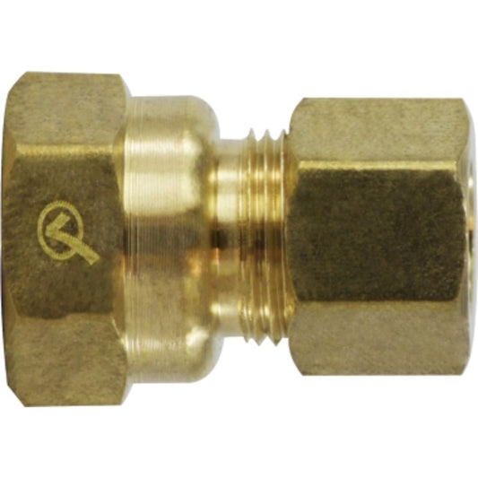 Brass Compression Female Connector 3/8 Compression x 1/4 FPT