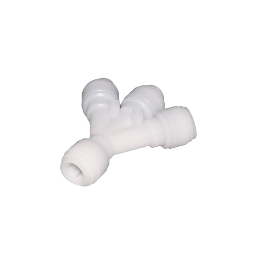 NeoFit Acetal Natural White Three Way Divider 1/2" tube x 3/8" tube